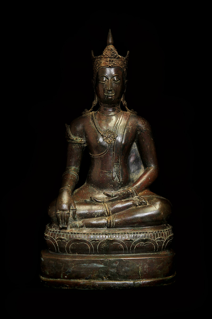 Extremely Rare 19C Bronze Thai Chiangsang Buddha # CA063